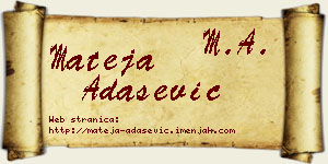 Mateja Adašević vizit kartica